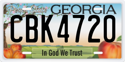 GA license plate CBK4720