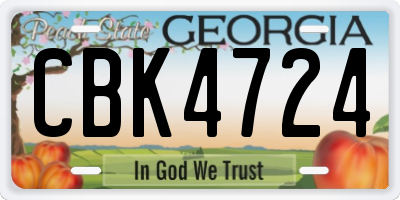 GA license plate CBK4724