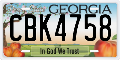 GA license plate CBK4758