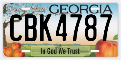 GA license plate CBK4787