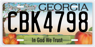 GA license plate CBK4798