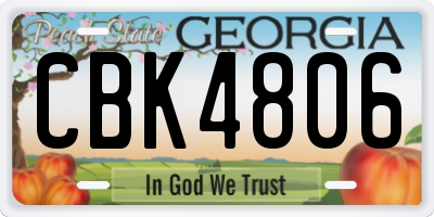 GA license plate CBK4806