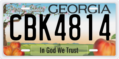 GA license plate CBK4814
