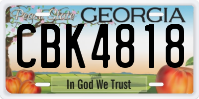 GA license plate CBK4818