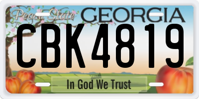 GA license plate CBK4819