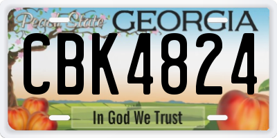 GA license plate CBK4824