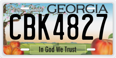GA license plate CBK4827