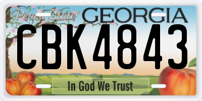 GA license plate CBK4843