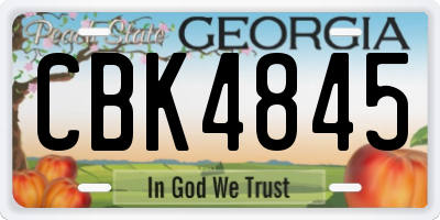 GA license plate CBK4845