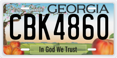 GA license plate CBK4860