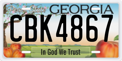 GA license plate CBK4867
