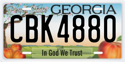 GA license plate CBK4880