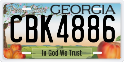 GA license plate CBK4886