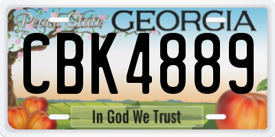 GA license plate CBK4889
