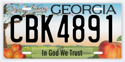 GA license plate CBK4891