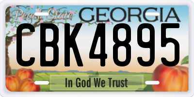 GA license plate CBK4895