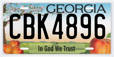 GA license plate CBK4896