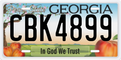GA license plate CBK4899