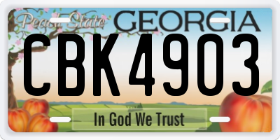 GA license plate CBK4903