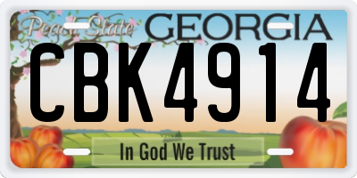 GA license plate CBK4914