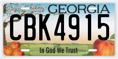 GA license plate CBK4915