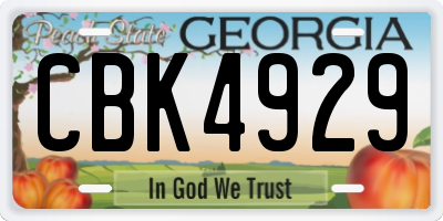GA license plate CBK4929
