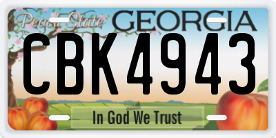 GA license plate CBK4943