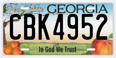 GA license plate CBK4952