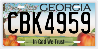 GA license plate CBK4959