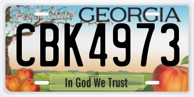 GA license plate CBK4973