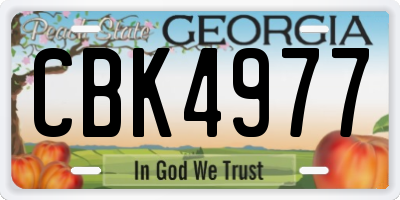 GA license plate CBK4977