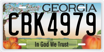 GA license plate CBK4979