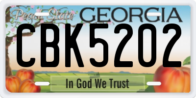 GA license plate CBK5202