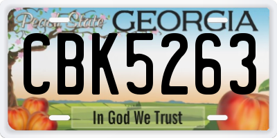 GA license plate CBK5263