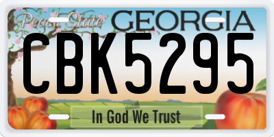 GA license plate CBK5295