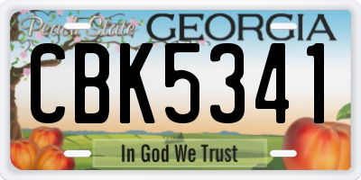 GA license plate CBK5341