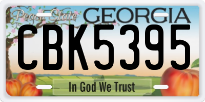 GA license plate CBK5395