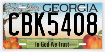 GA license plate CBK5408
