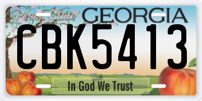GA license plate CBK5413