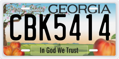 GA license plate CBK5414