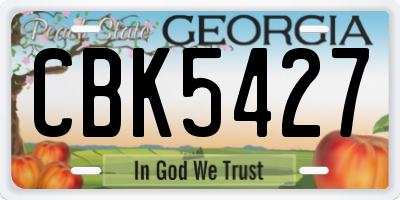 GA license plate CBK5427