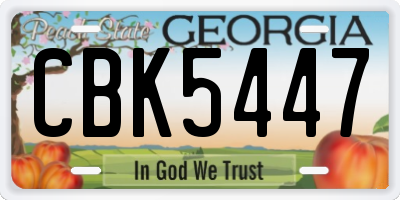 GA license plate CBK5447
