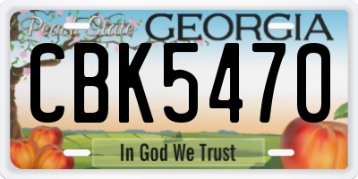 GA license plate CBK5470