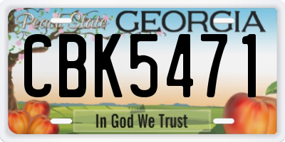 GA license plate CBK5471