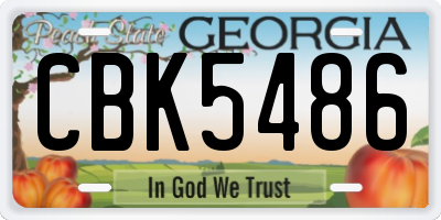 GA license plate CBK5486