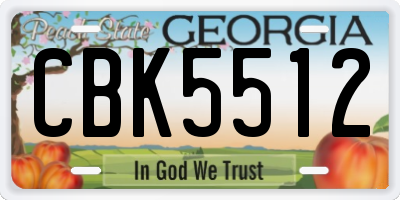 GA license plate CBK5512