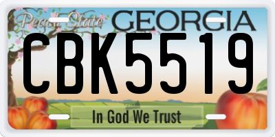 GA license plate CBK5519