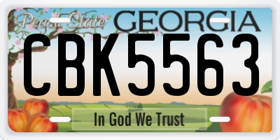 GA license plate CBK5563