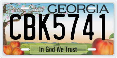 GA license plate CBK5741