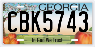 GA license plate CBK5743